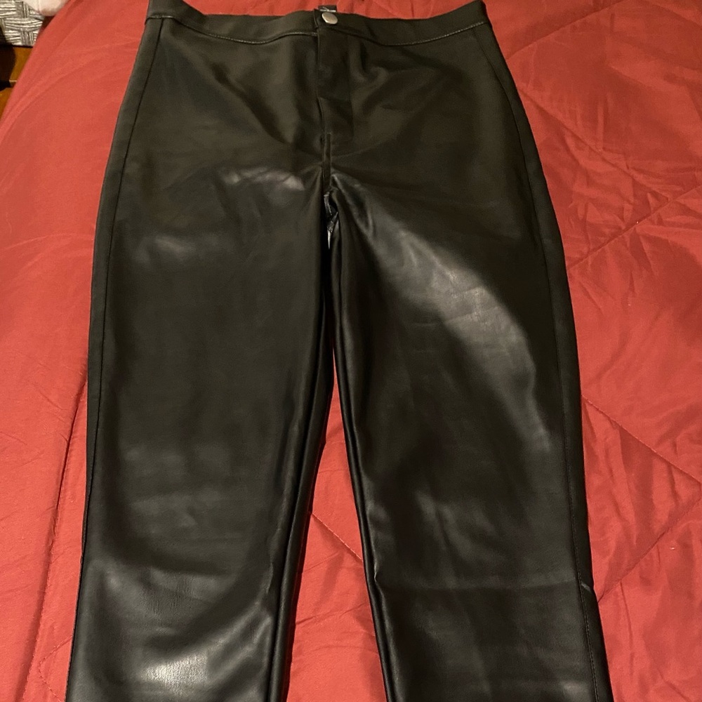 Black Faux Leather Pants
